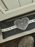 Dibor Grey Made with Love Heart Draught Excluder