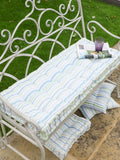Dibor Blue Tenby Stripe Cotton Bench Cushion