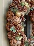 Dibor Brown Festive Foliage Wreath 50cm - British product