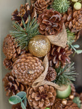 Dibor Brown Festive Foliage Wreath 50cm - British product