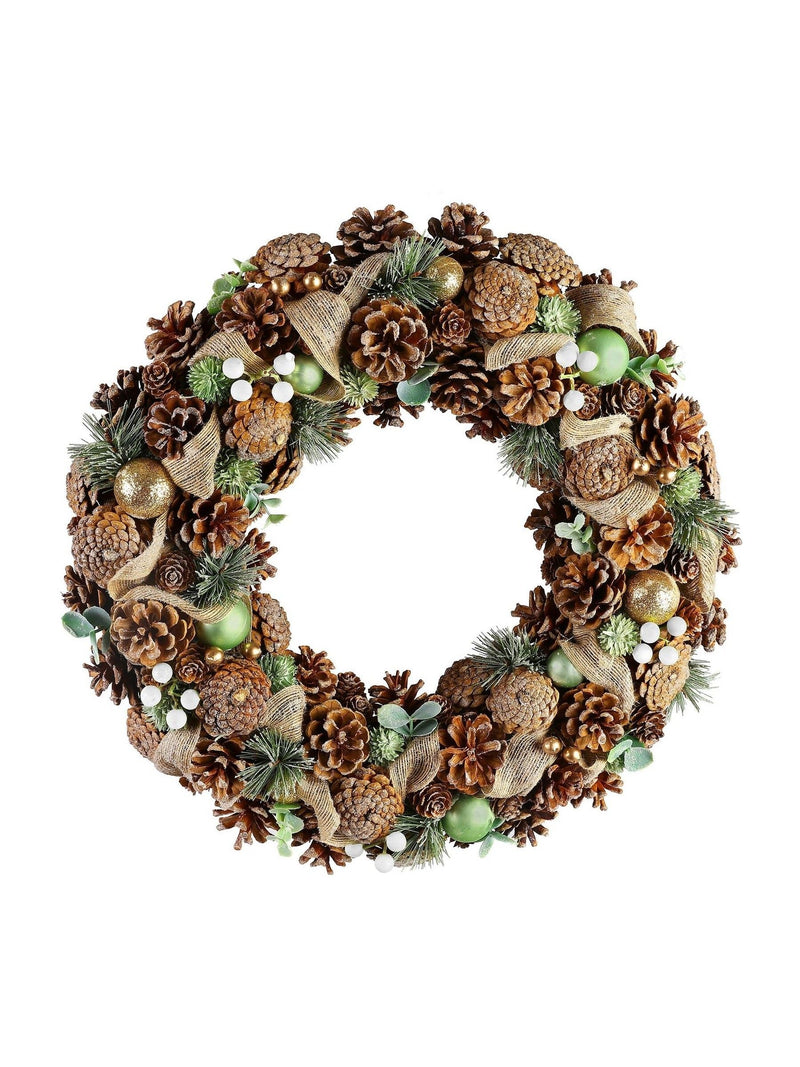 Dibor Brown Festive Foliage Wreath 50cm - British product