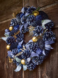 Dibor Blue Moonlight Christmas Wreath 50cm diameter - British product