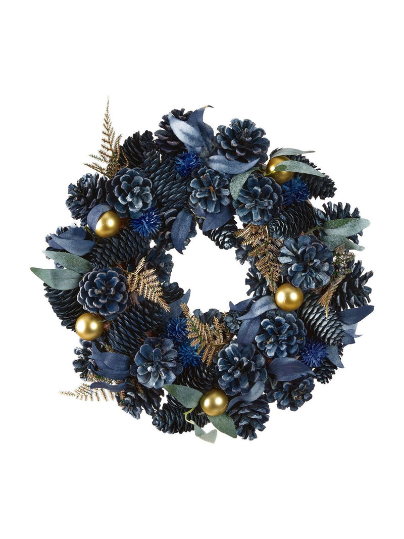 Dibor Blue Moonlight Christmas Wreath 50cm diameter - British product