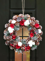 Next Dibor Brown Snowfall Christmas Wreath 36cm- Buy online at McGrocer