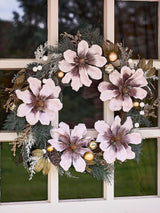 Next Dibor Pink Magnolia Blush Wreath - Christmas Floral Wreath - 55cm- Buy online at McGrocer