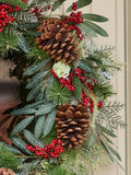 Dibor green berry bushel wreath 50cm, imported from the UK