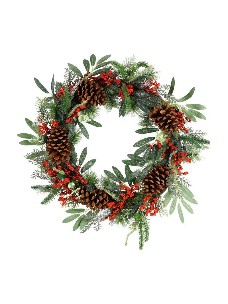 Dibor green berry bushel wreath 50cm, imported from the UK