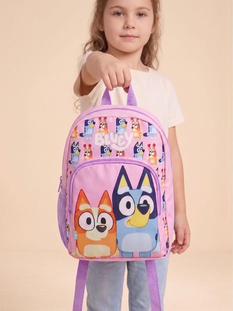Bluey pink backpack featuring Bluey and Bingo - British product