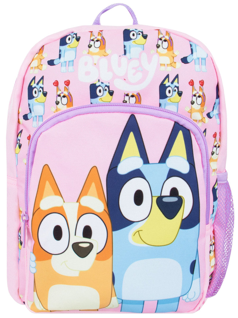 Bluey pink backpack featuring Bluey and Bingo - British product