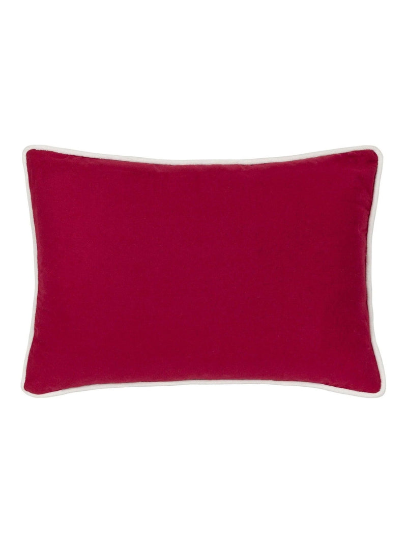 Paoletti red Christmas embroidered cushion 50cm, imported from the UK