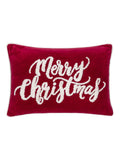 Paoletti red Christmas embroidered cushion 50cm, imported from the UK