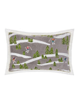 Next Paoletti Taupe Christmas Winter Alpine Embroidered Cushion 50x35cm- Buy online at McGrocer