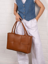 Next LRM Goods Personalised Leather Lettie Brown Tote Bag- Buy online at McGrocer