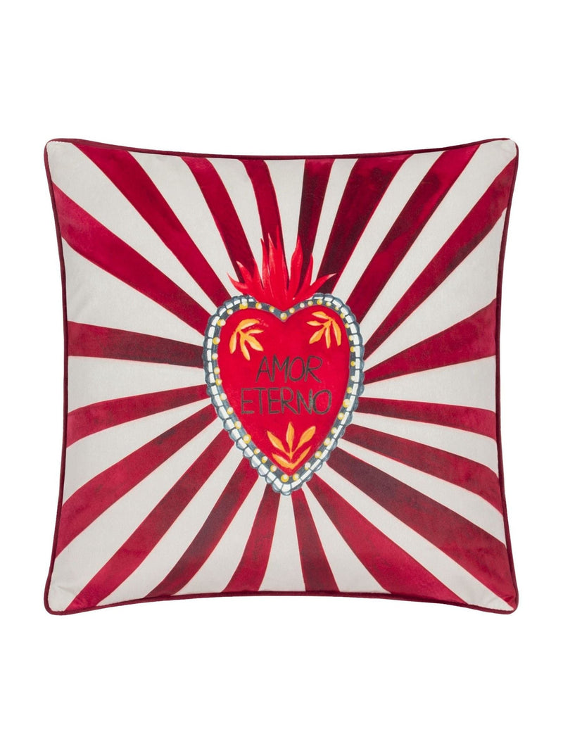 Furn Red Amor Eterno Velvet Cushion 45cm (British brand)