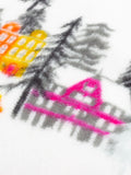 Furn Snow Aspen fleece throw featuring a snowy ski scene (British brand)