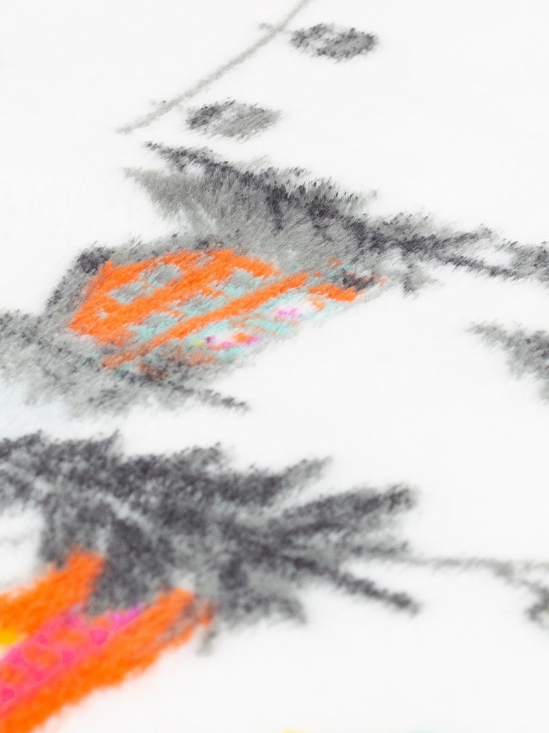 Furn Snow Aspen fleece throw featuring a snowy ski scene (British brand)