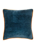 Wylder Royal Blue Georgia velvet piped cushion 45cm, imported from the UK