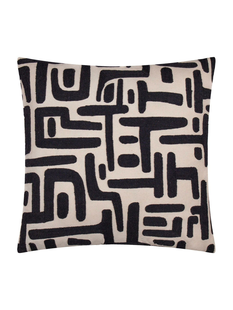 HÖEM black embroidered cushion 45x45cm (British brand)