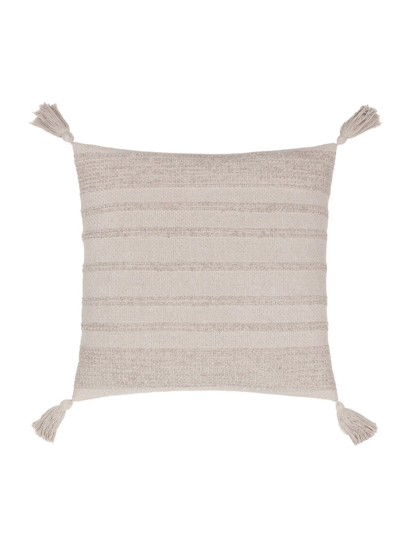 Yard Stone Larch woven tasselled cushion 45cm, imported from the UK
