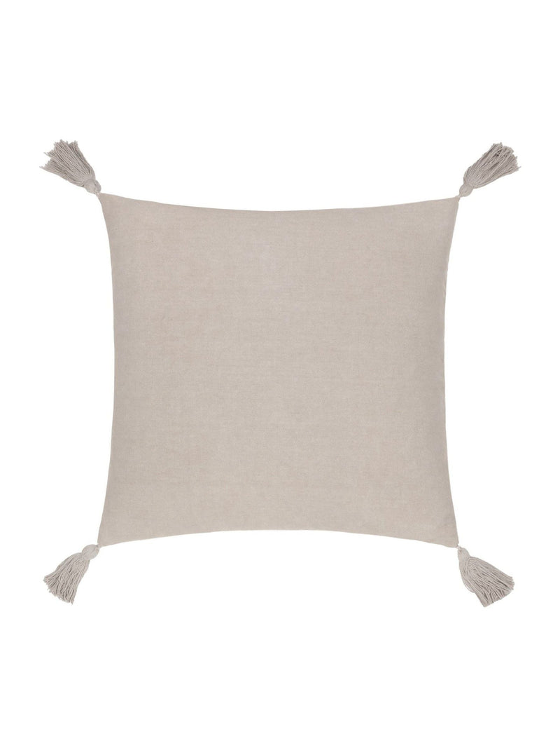 Yard Stone Larch woven tasselled cushion 45cm, imported from the UK