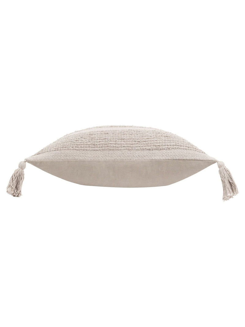 Yard Stone Larch woven tasselled cushion 45cm, imported from the UK