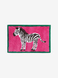 Pink Zebra 100% cotton bath mat with zebra design - British product