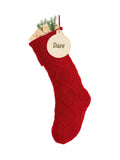 Dibor red cable knit Christmas stocking 50cm, imported from the UK