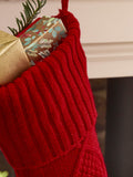 Dibor red cable knit Christmas stocking 50cm, imported from the UK