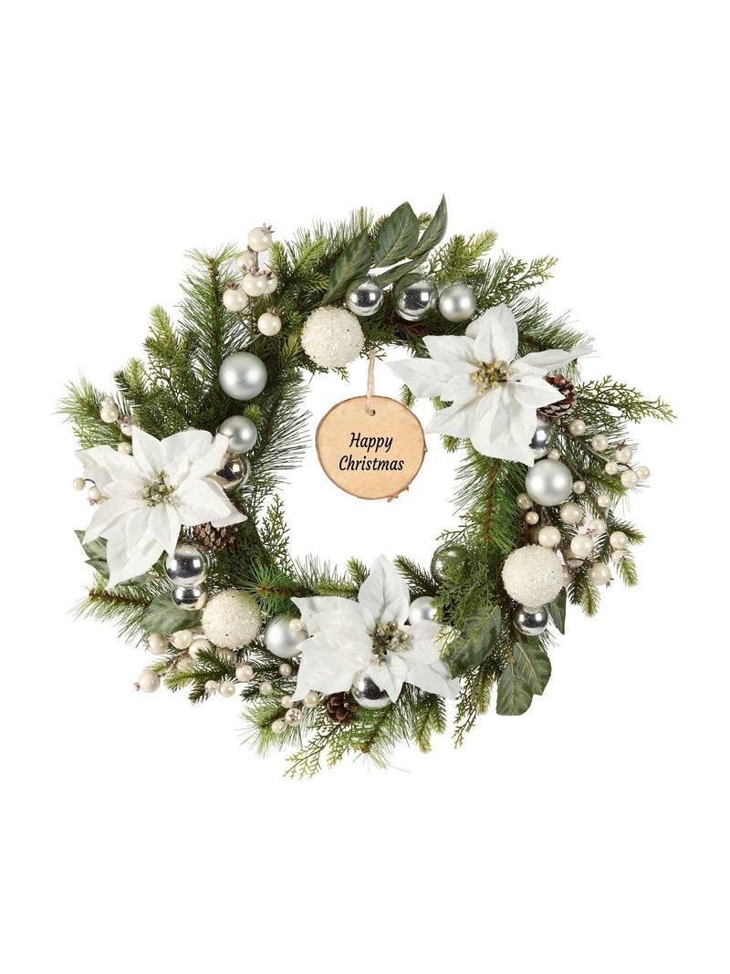 Dibor Personalised Christmas Wreath Natural Grapevine 55cm, imported from the UK