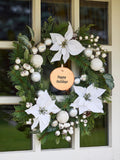 Dibor Personalised Christmas Wreath Natural Grapevine 55cm, imported from the UK