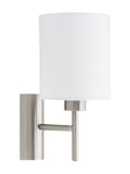 Eglo Pasteri wall light satin nickel and fabric, UK version