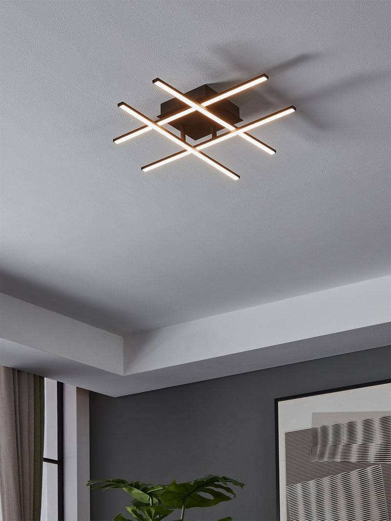 Eglo Black Lasana 3 LED flush ceiling light, imported from the UK