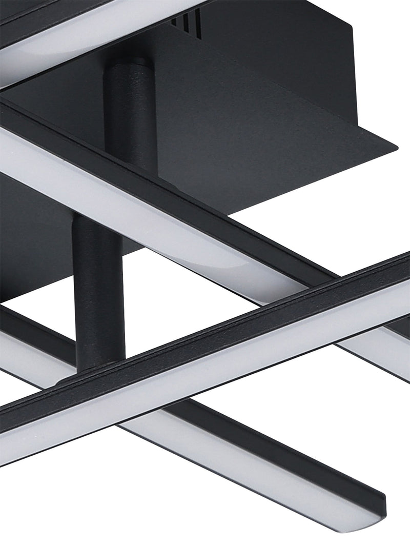 Eglo Black Lasana 3 LED flush ceiling light, imported from the UK