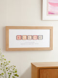No Ordinary Gift wooden building blocks personalised baby print oak frame 18x40cm (British brand)