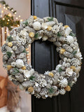 Dibor White Giant Snowy Meadow Wreath 50cm - British product