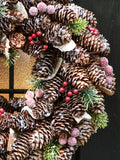 Dibor brown frosted berries wreath 36cm - British product