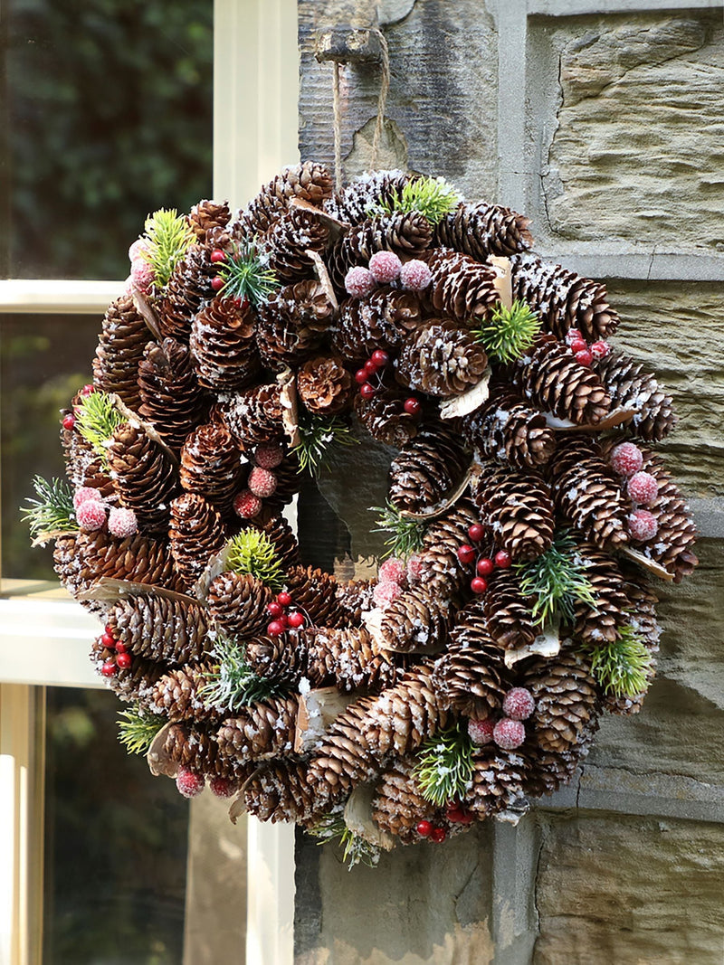 Dibor brown frosted berries wreath 36cm - British product