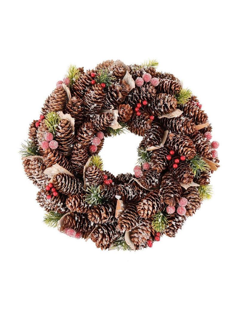 Dibor brown frosted berries wreath 36cm - British product