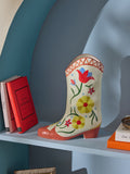 Eleanor Bowmer Cream/Red Cowgirl Boot Vase 30cm tall - British product