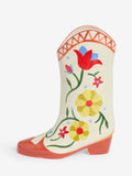 Eleanor Bowmer Cream/Red Cowgirl Boot Vase 30cm tall - British product