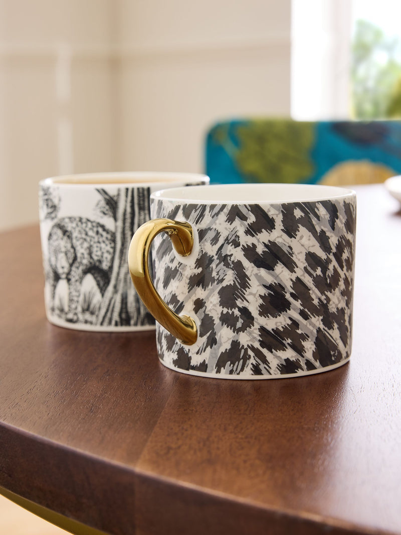 Clarke & Clarke Kisumu bone china mugs set of 2 - British product