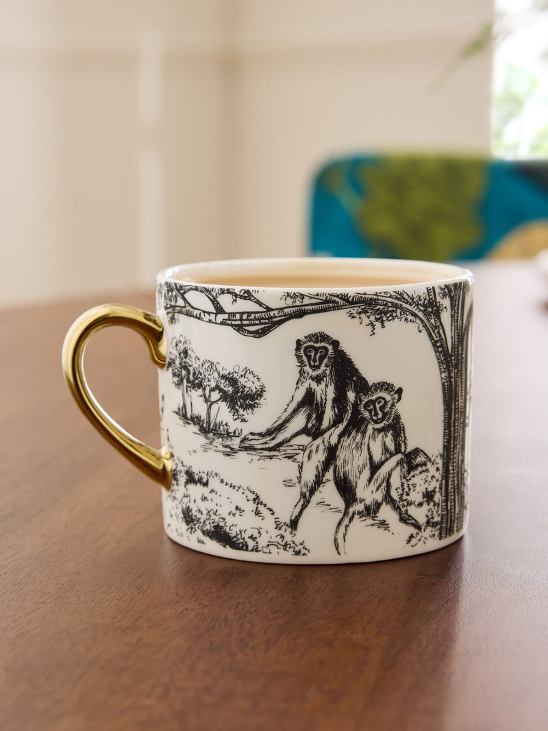 Clarke & Clarke Kisumu bone china mugs set of 2 - British product