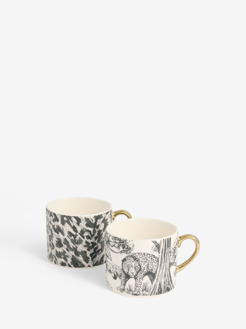 Clarke & Clarke Kisumu bone china mugs set of 2 - British product