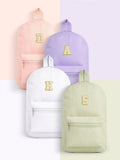 Alphabet kids green backpack with personalised initial, imported from the UK