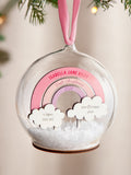 No Ordinary Gift personalised rainbow baby Christmas bauble 10x10cm (British brand)
