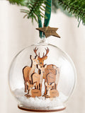 No Ordinary Gift personalised Christmas bauble family of deer 10x10cm, imported from the UK