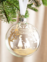 Next No Ordinary Gift Personalised Couple's Foiled Engagement Silhouette Christmas Bauble 8cm- Buy online at McGrocer