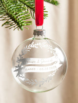 Next No Ordinary Gift Personalised Couples Foiled Wreath and Banners Engagement Christmas Bauble 8cm- Buy online at McGrocer