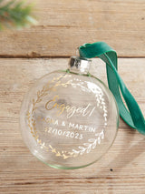 Next No Ordinary Gift Personalised Couple's Foiled Wreath Engagement Christmas Bauble 8 x 8cm- Buy online at McGrocer