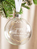 No Ordinary Gift personalised engagement bauble with foiled wreath 8cm (British brand)